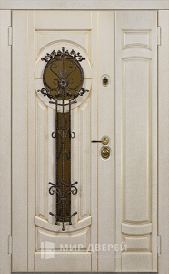 Дверь металлическая входная уличная утепленная двустворчатая №30 - фото вид изнутри