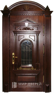 Входная арочная дверь со стеклом №14 - фото №1