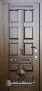 Уличная дверь с МДФ накладкой в коттедж №7 - фото вид изнутри