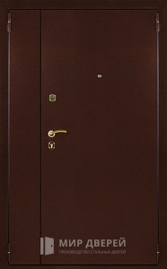 Дверь металлическая входная двухстворчатая уличная цена эконом №1 - фото вид снаружи