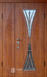 Парадная стальная дверь для загородного дома №397 - фото вид снаружи