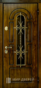 Стальная входная дверь с ковкой №11 - фото вид снаружи