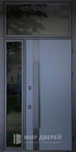Металлическая дверь с фрамугой наверху №18 - фото вид снаружи