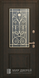 Эксклюзивная дверь с ковкой и стеклом №7 - фото вид изнутри
