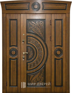 Парадная дверь с фрезеровкой №340 - фото вид снаружи