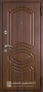 Входная дверь в частный дом на заказ темно-коричневая №48 - фото №1